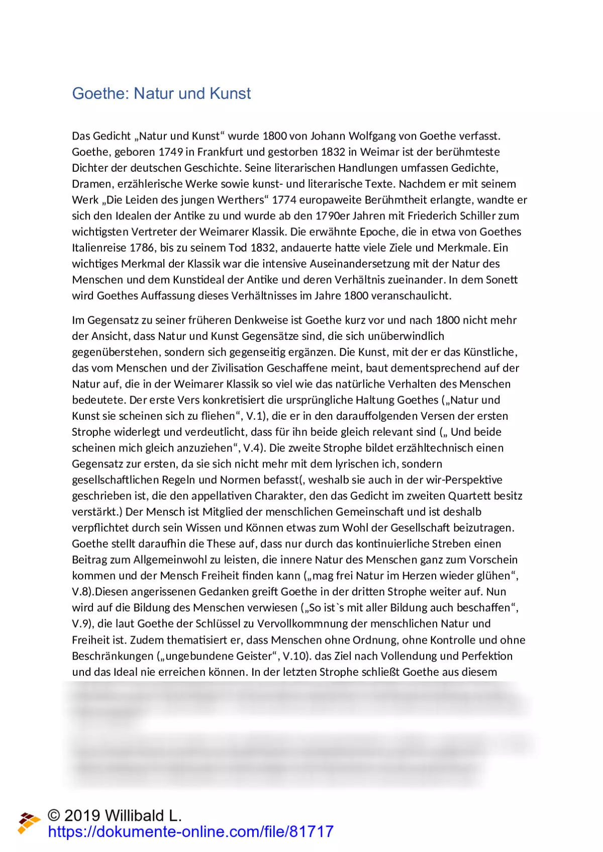 Natur Und Kunst Goethe Analyse