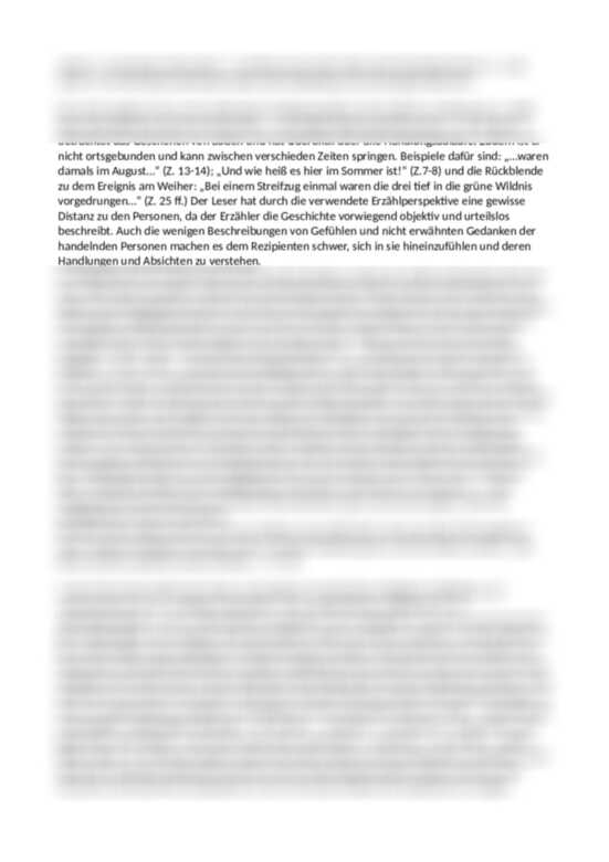 Analyse der Kurzgeschichte 