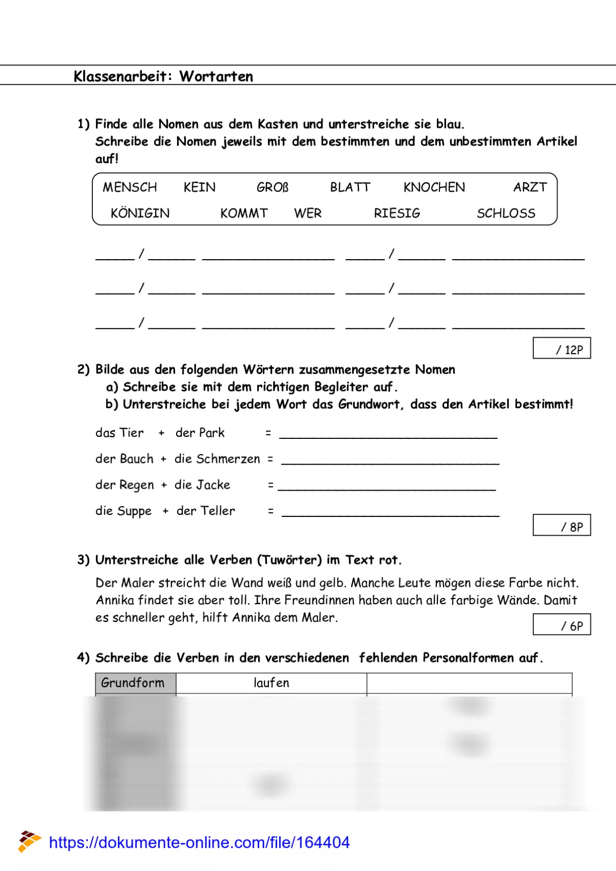 Effektive Grammatik-Arbeitsblätter für die 3. Klasse