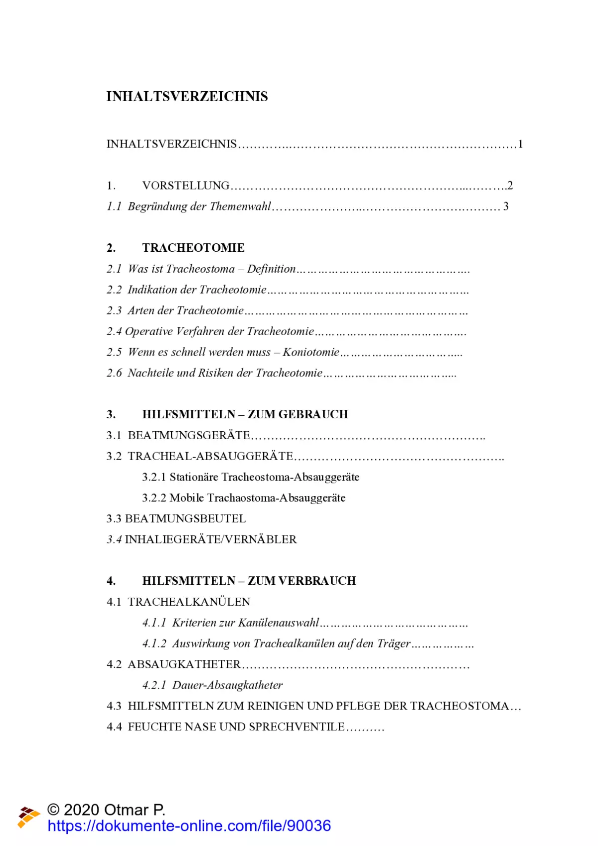 Facharbeit: Tracheostomamanagement In Der Außerklinischen Intensivpflege