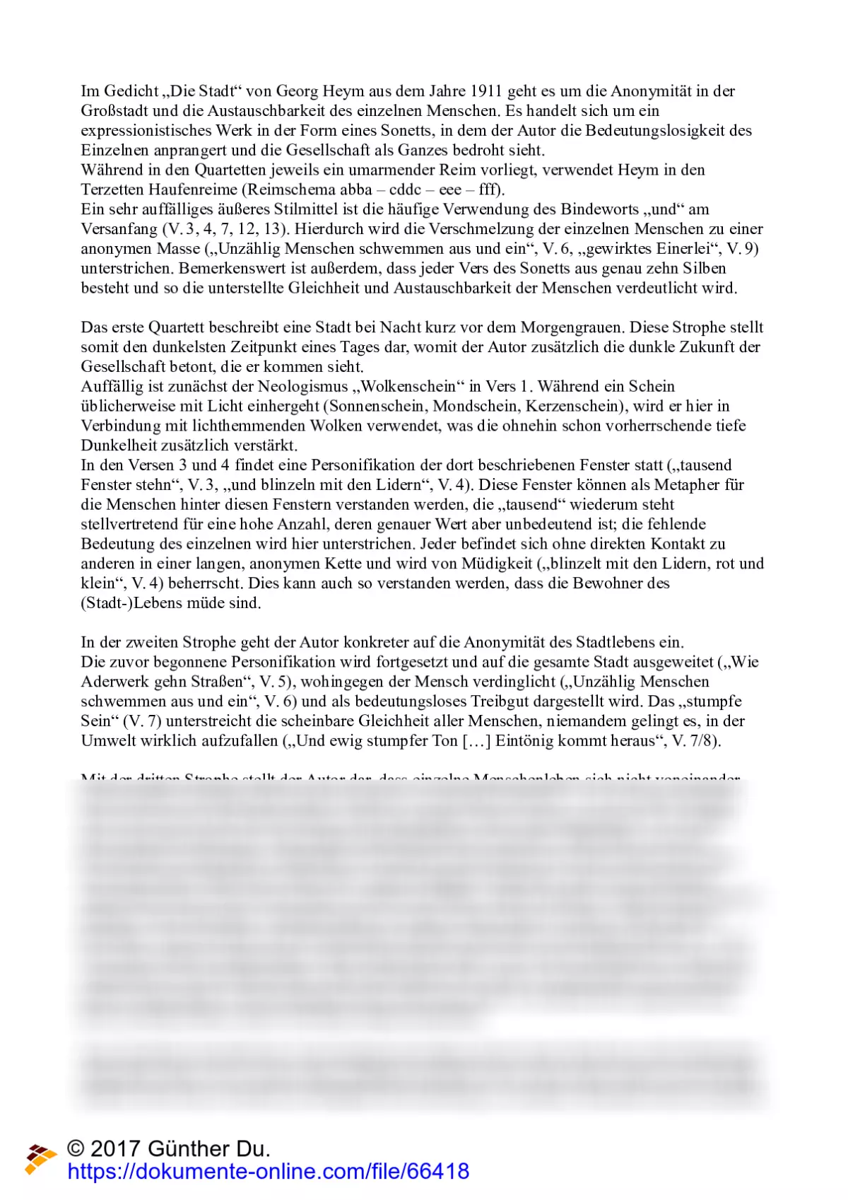 der gott der stadt gedicht