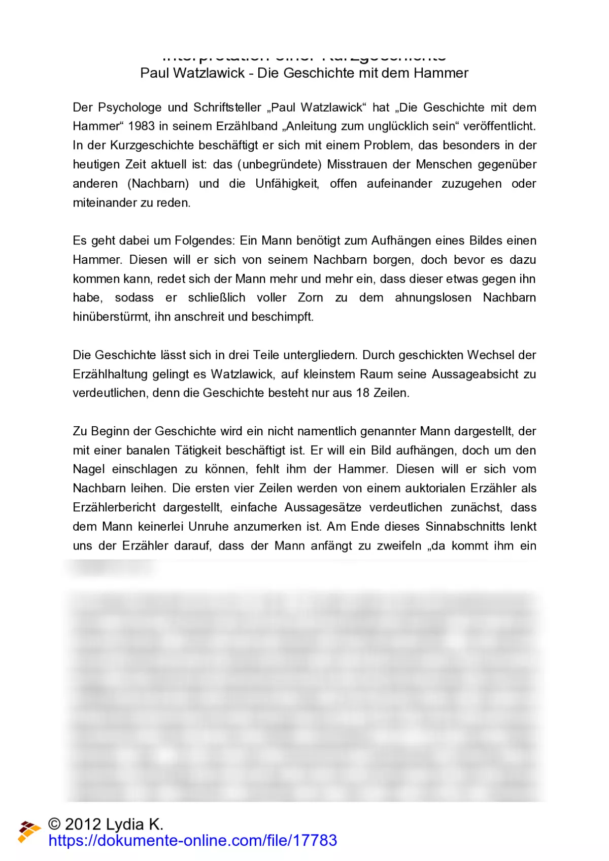 Die Geschichte Mit Dem Hammer Lsung