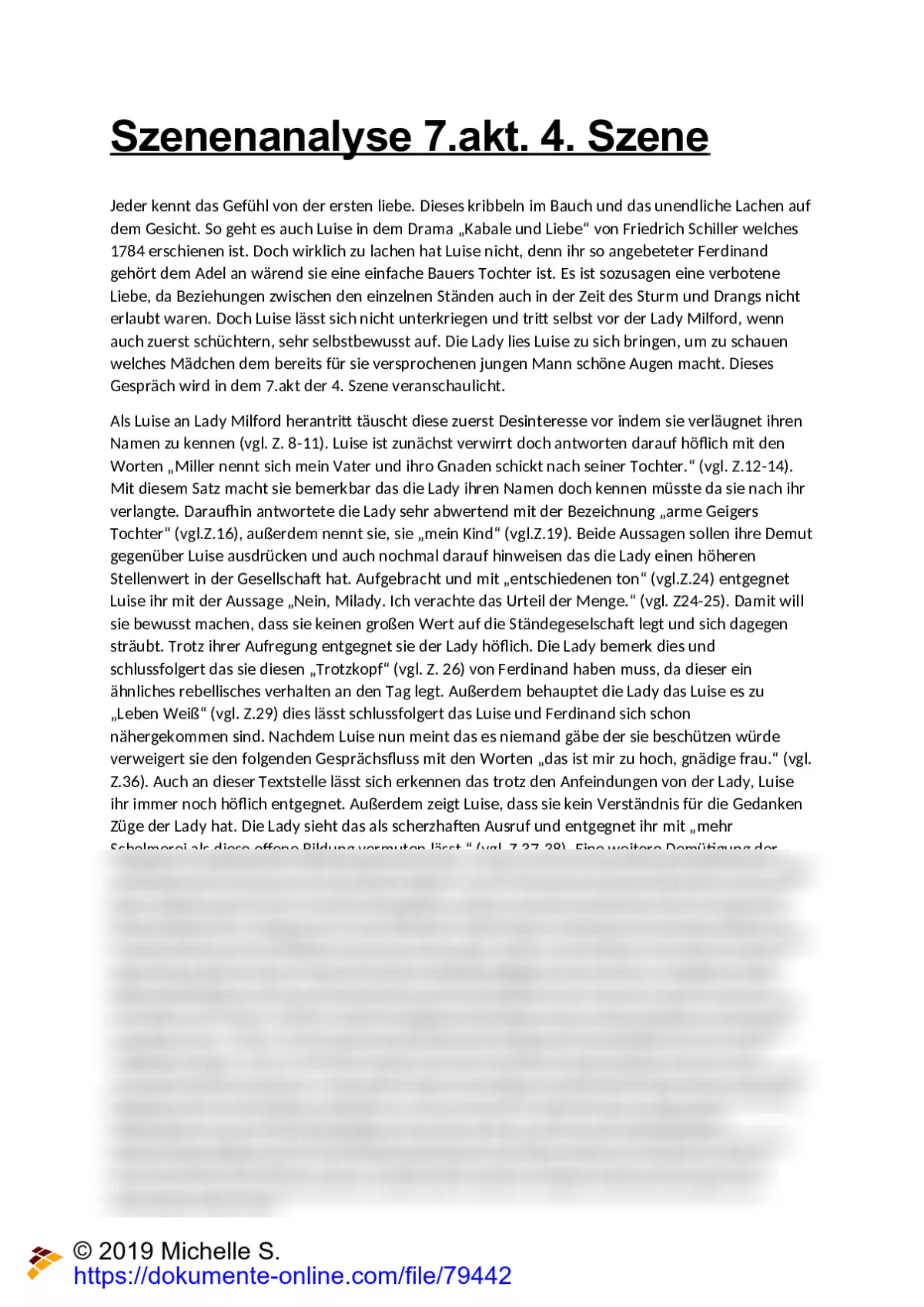 Szenenanalyse: Kabale und Liebe. 4. Akt 7. Szene. Friedrich Schiller