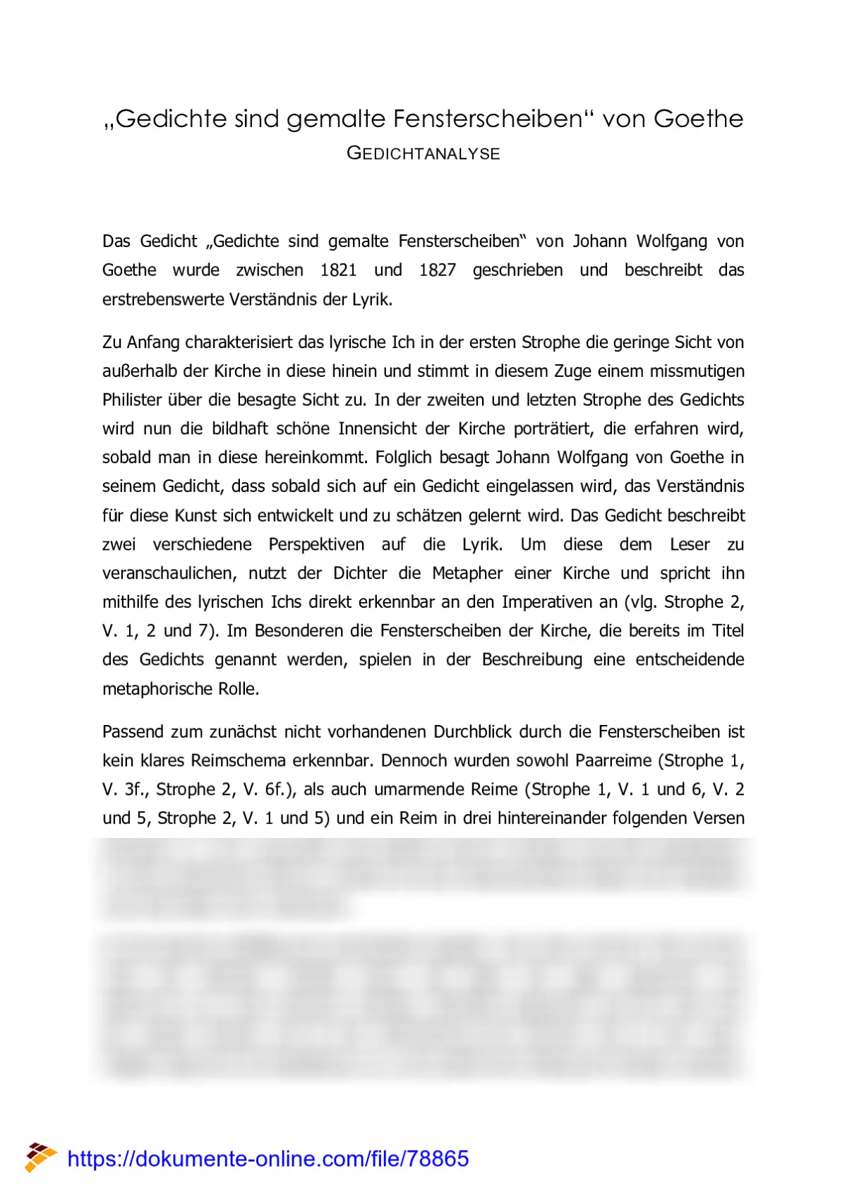 „Gedichte sind gemalte Fensterscheiben“ von Johann Wolfgang von Goethe