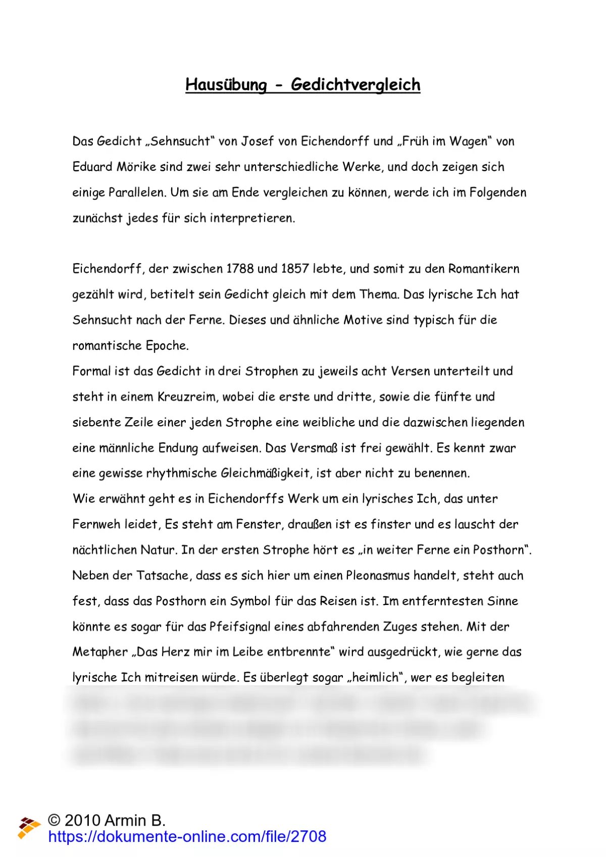 sehnsucht von joseph von eichendorff