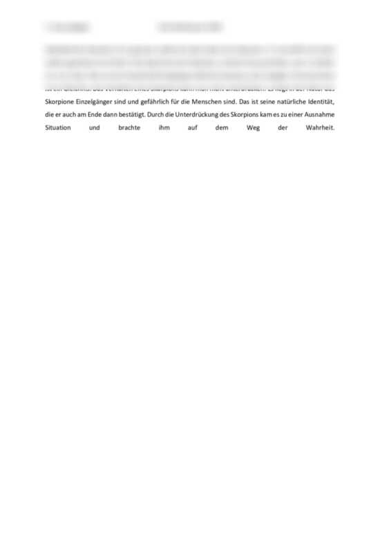 Identitätsverlust in 'Skorpion' Analyse der Kurzgeschichte von