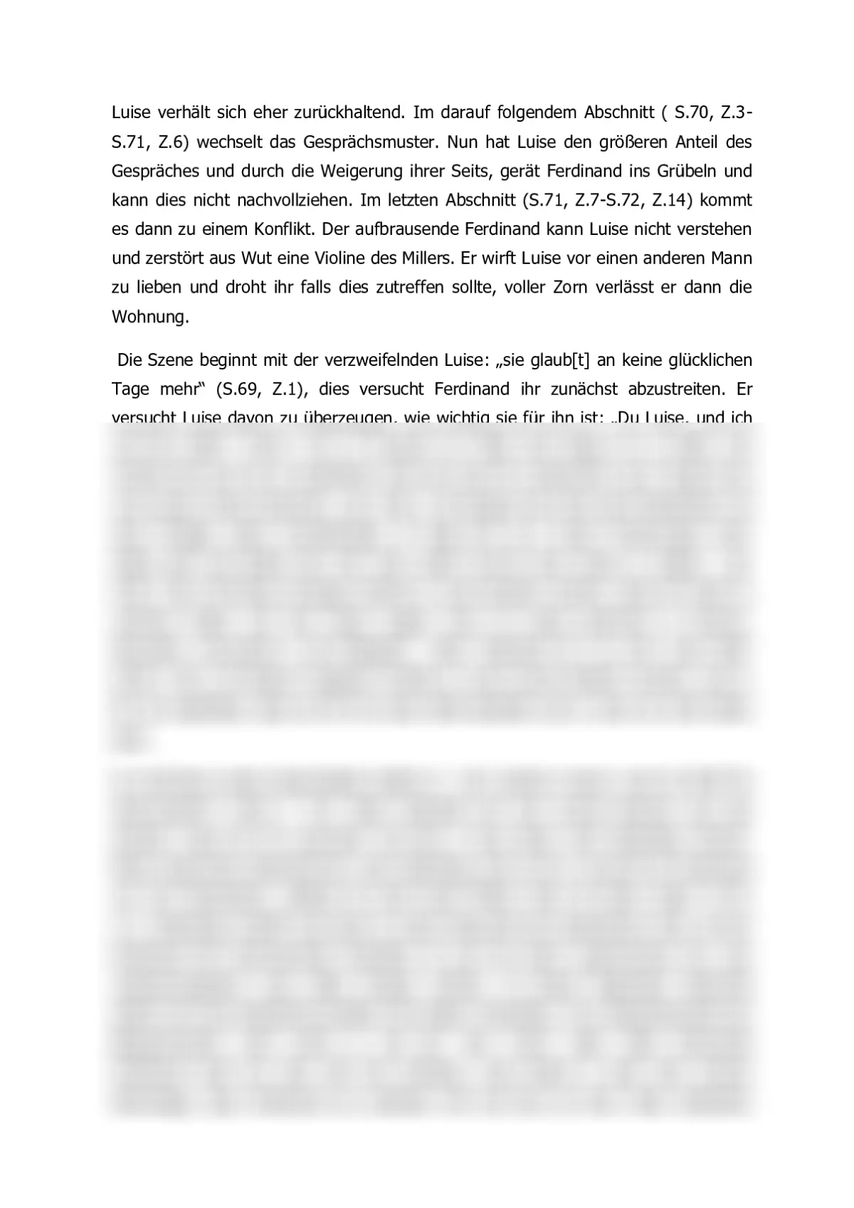Kabale und Liebe: Tiefgründige Interpretation Akt 3, Szene 4 – Charaktergeheimnisse: Er braucht nur diese drei Dinge um zu leben und möchte das auch sie so empfindet p:2