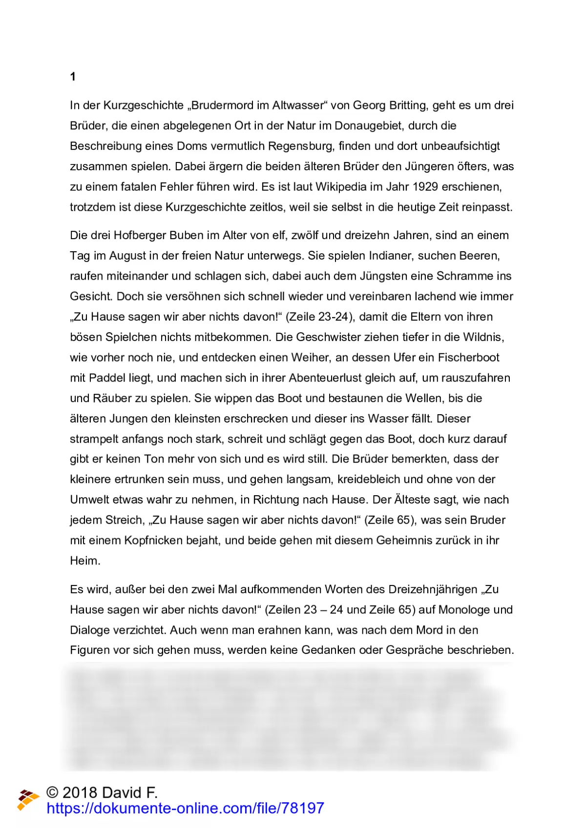 Analyse zu 