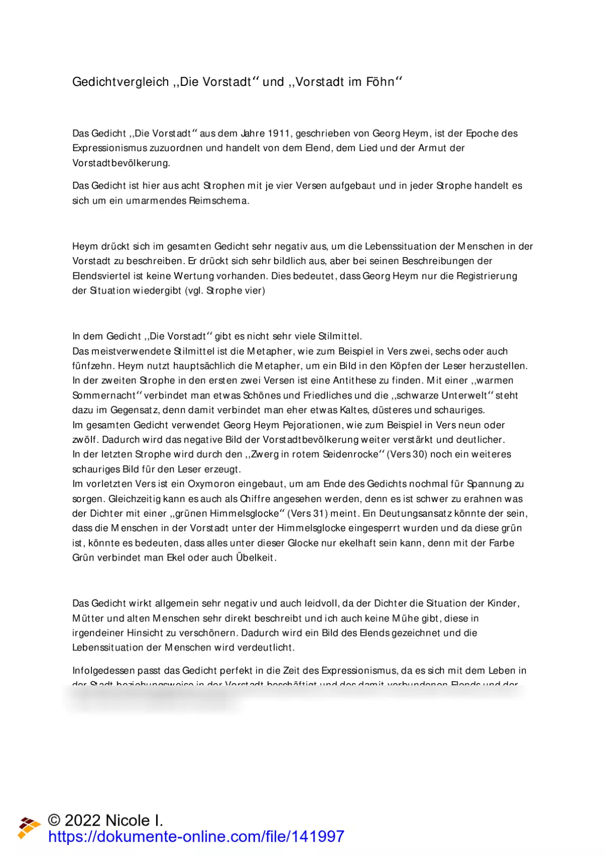 die stadt gedicht georg heym