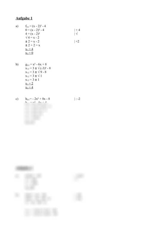 Einsendeaufgabe ILS Zu "Quadratische Gleichungen Und Quadratische ...