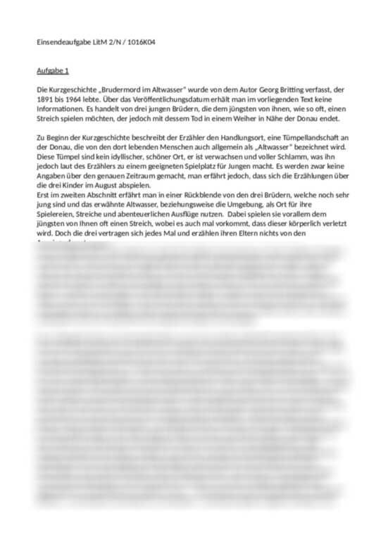 Analyse der Kurzgeschichte 
