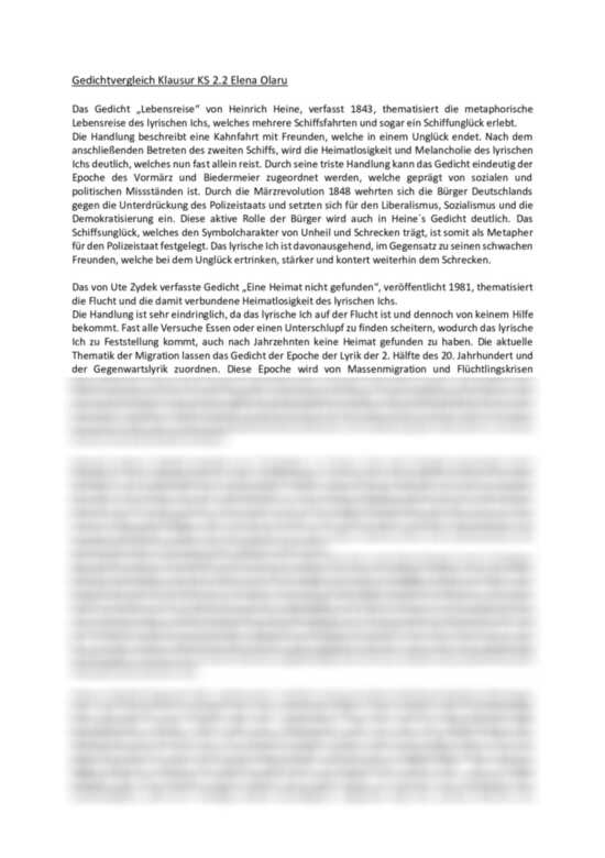 Gedichtvergleich Lebensreise Von Heinrich Heine Und Eine Heimat gedichtvergleich-lebensreise-von-heinrich-heine-und-eine-heimat