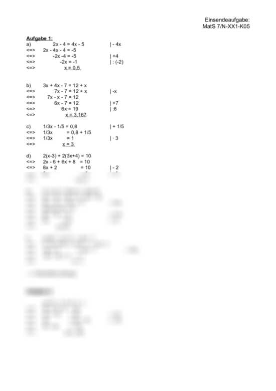 Einsendeaufgabe ILS ILS: MatS 7/N Mathematik - Aufgabe 1 Bis 4 Und ...