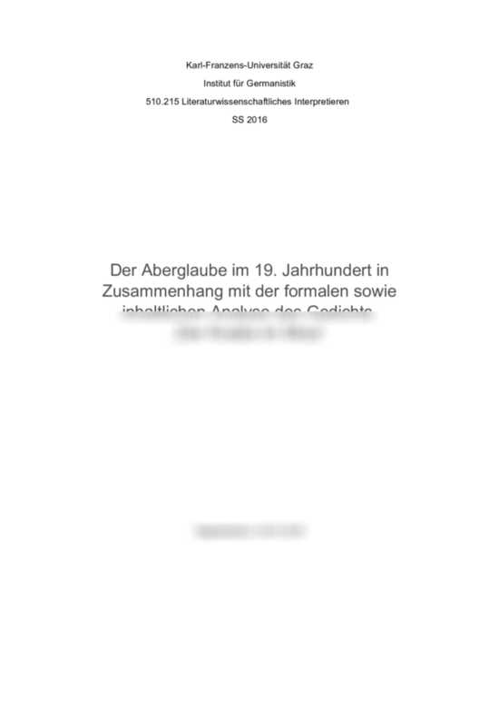 Der Knabe im Moor von Annette von Droste-Hülshoff - Interpretation