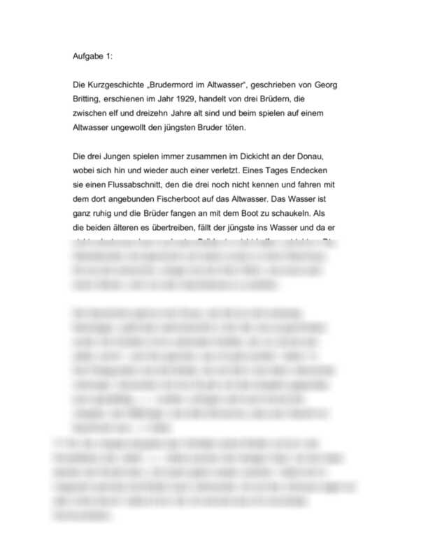 Analyse der Kurzgeschichte 